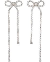 Self-Portrait - Embellished Droplet Bow Earrings - Lyst