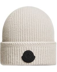 Moncler - Logo Patch Ribbed Beanie - Lyst