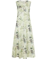 Doen - Adelana Printed Ramie Midi Dress - Lyst