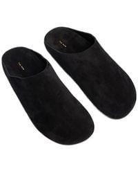 The Row - Suede Flat Slides - Lyst