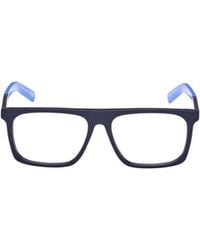 Moncler - Logo-Print Rectangle-Frame Glasses - Lyst