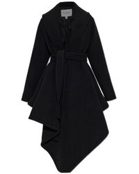 Alaïa - Alaïa Belted Asymmetric Robe Coat - Lyst