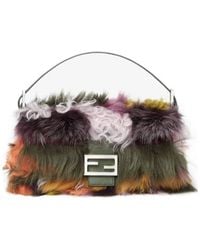 Fendi - Baguette 26424 Multicolour Inlaid Shearling Bag - Lyst