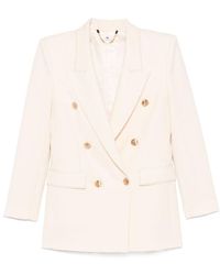 Elisabetta Franchi - Contrasting-Stitching Virgin-Wool Blazer - Lyst