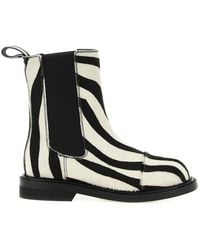 Moschino - Zebra-Print Ankle Boots - Lyst