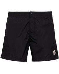 Moncler - Tricolour-Trimmed Nylon Swim Shorts - Lyst
