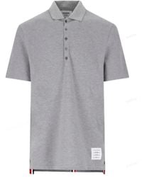Thom Browne - Classic Pique Stripe Relaxed Polo Shirt - Lyst