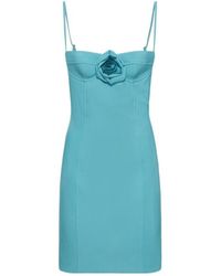 Blumarine - Crepe Flower Detail Mini Dress - Lyst