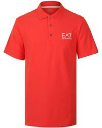 EA7 - Logo Lapel Polo Shirt - Lyst