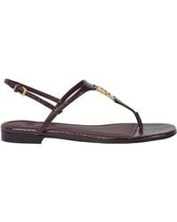 Fendi - Ffold Logo Plaque Thong Sandals - Lyst
