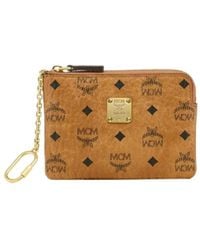 MCM - Logo Plaque Zipped Cardholder - Lyst