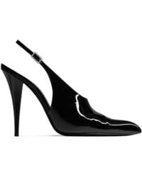 Saint Laurent - Nico Patent Leather Slingback Pumps - Lyst