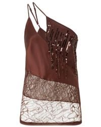 Pinko - One-Shoulder Satin Top - Lyst