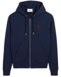 Ami Paris - Ami De Coeur Zip-Up Hoodie - Lyst