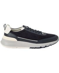 Brunello Cucinelli - Logo Embossed Lace-Up Sneakers - Lyst