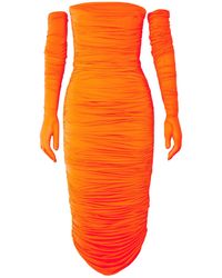 Alex Perry - Ruched Stretch Jersey Strapless Dress - Lyst
