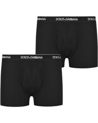 Dolce & Gabbana - Plain Cotton Stretch Boxers, 2-Pack - Lyst