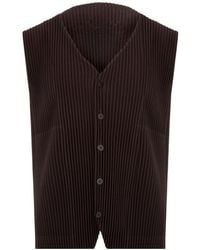 Homme Plissé Issey Miyake - Tailored Pleats Button-Up Vest - Lyst