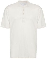 Eleventy - Buttoned Linen-Cotton T-Shirt - Lyst
