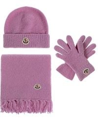 Moncler - Logo Scarf, Hat, And Glove Set - Lyst