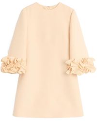 Valentino - Crepe Couture Floral Detailed Mini Dress - Lyst