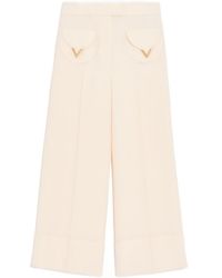 Valentino - Crepe Couture Trousers - Lyst