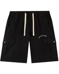 Palm Angels - Curved Logo Loose Cargo Shorts - Lyst