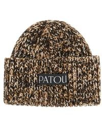 Patou - Logo Ribbed Beanie Hat - Lyst
