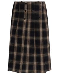 The Attico - The Plaid Pattern Midi Skirt - Lyst