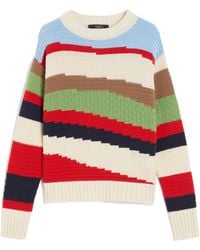 Max Mara - Weekend Polo Color-Block Intarsia Knitted Jumper - Lyst