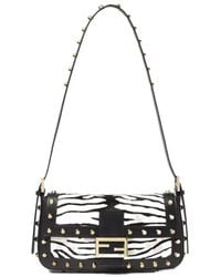 Fendi - Baguette 26424 Tiger-Stripe Print Pony-Effect Leather Bag With Studs - Lyst