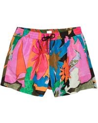 Paul Smith - Floral Printed Drawstring Swim Shorts - Lyst