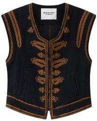 Isabel Marant - Isabel Marant Étoile Sleeveless Denim Vest - Lyst