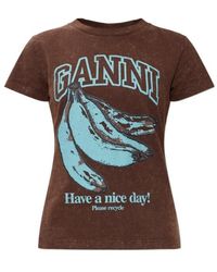 Ganni - Future Banana Graphic T-Shirt - Lyst