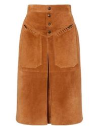 Chloé - Suede Midi Skirt - Lyst