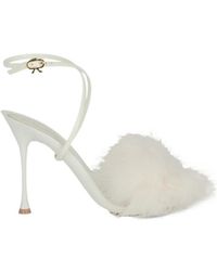 Gianvito Rossi - Feathered-Strap Sandals - Lyst