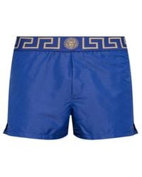 Versace - Greca-Waistband Swim Shorts - Lyst