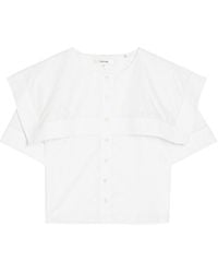 FRAME - Cape-Effect Cotton Blouse - Lyst