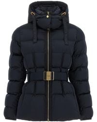 Elisabetta Franchi - Belted Hooded Down Jacket - Lyst