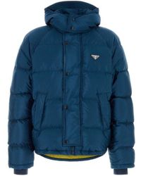 Prada - Logo Plaque Padded Jacket - Lyst