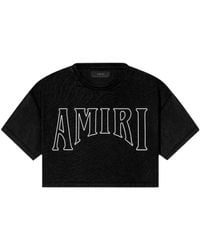 Amiri Crop T-Shirt in Black | Lyst
