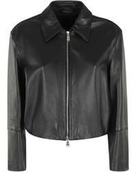 Dondup - Long-Sleeved Leather Jacket - Lyst