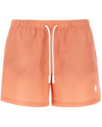 Marcelo Burlon - County Of Milan Cross Embroidered Drawstring Swim Shorts - Lyst