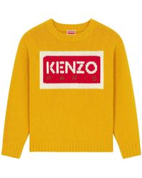 KENZO - Logo Intarsia Crewneck Jumper - Lyst