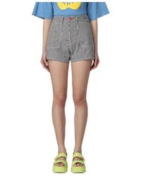 KENZO - Striped Embroidered High-Waisted Shorts - Lyst