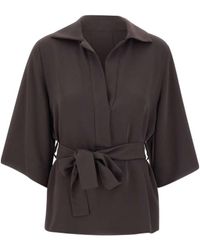 P.A.R.O.S.H. - V-Neck Belted Blouse - Lyst