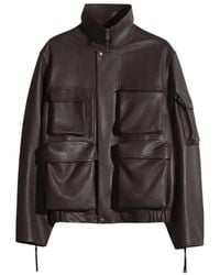 Lemaire - Leather Jacket With Pockets - Lyst