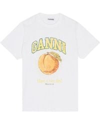Ganni - Logo-Printed Crewneck T-Shirt - Lyst