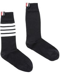 Thom Browne - 4-Bar Logo Detailed Socks - Lyst