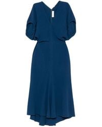 Victoria Beckham - V-Neck Midi Dress - Lyst